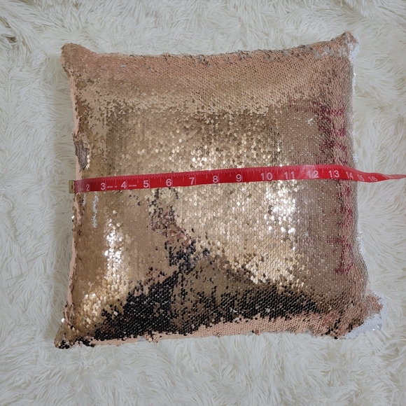 Unicorn mermaid sequin "Isabel" square pillow - Picture 3 of 6